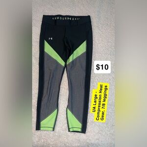 Under Armour Compression Leggings - Black and Green